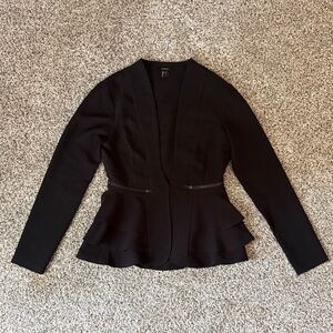 Forever 21 Black Blazer Jacket with Ruffle Waist Small